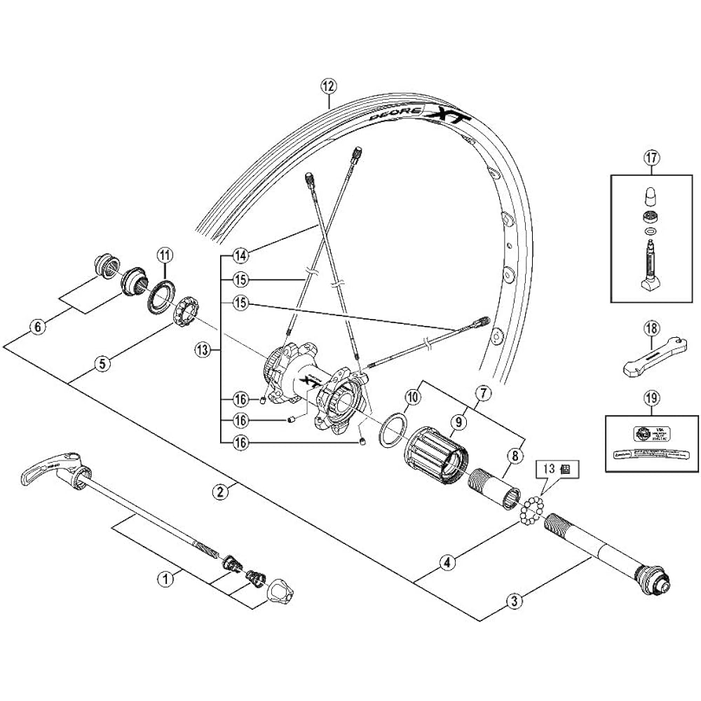 SHIMANO Repair Parts Left Lock Nut (M14) & Left Cone Push with Waterproof Cover (M14) FH-M8000 FH-CX75 WH-R788-R WH-M785-R FH-M785-S FH-M785-L Y3TG98040