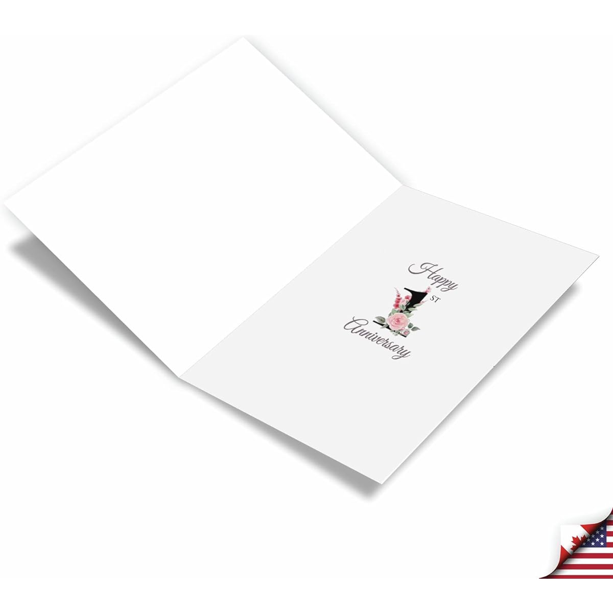 NobleWorks 1st Milestone Anniversary Greeting Card with 5 x 7 Inch Envelope (1 Card) 1 Floral Couple C10498MAG