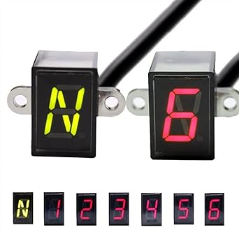 Speed Display Meter Low Up Universal Motorcycle 1-6 Speed Gear Digital Display Indicator Waterproof Direct Mount Suzuki Motorcycle Accessories