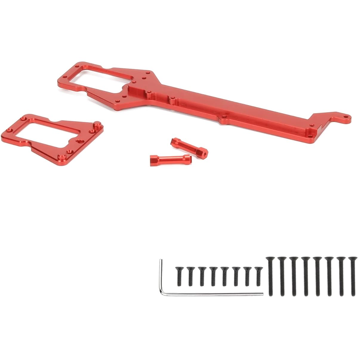 RCAWD Machined Alloy Upper Chassis for 1/18 Traxxas Latrax Rally Latrax Teton RC Car (Red)