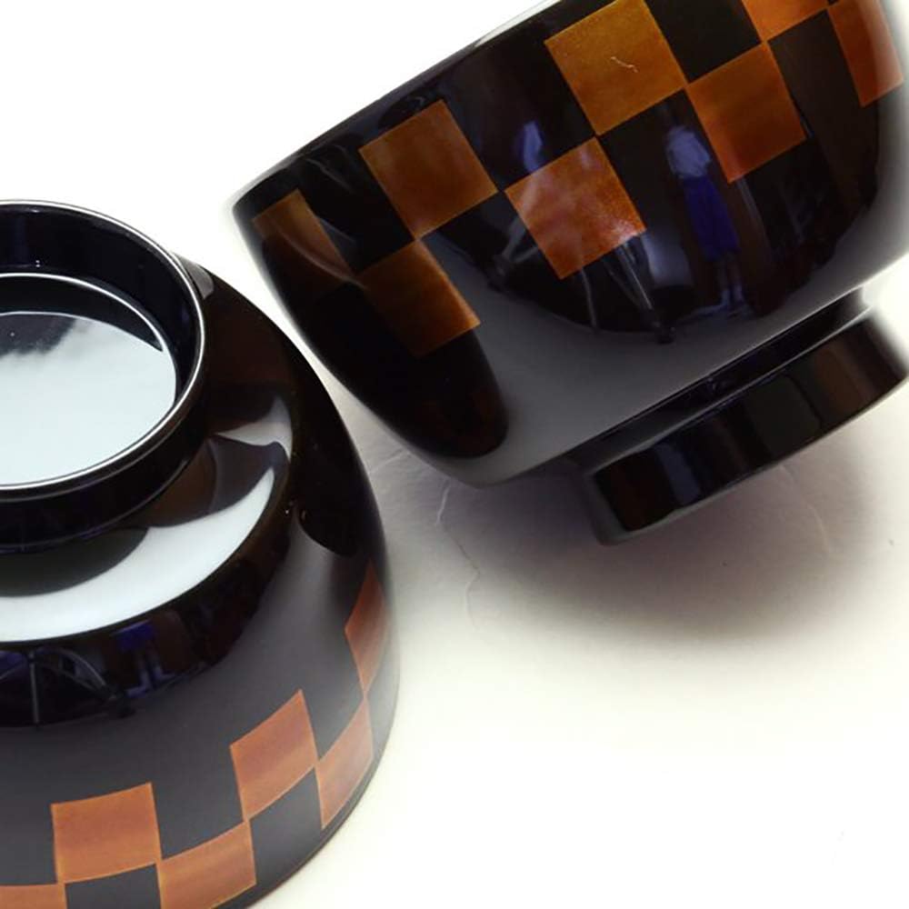 Echizen Lacquerware Komagata Couple Soup Bowl Approx. 11cm Set of 2 Dishwasher Safe Ichimatsu A-13