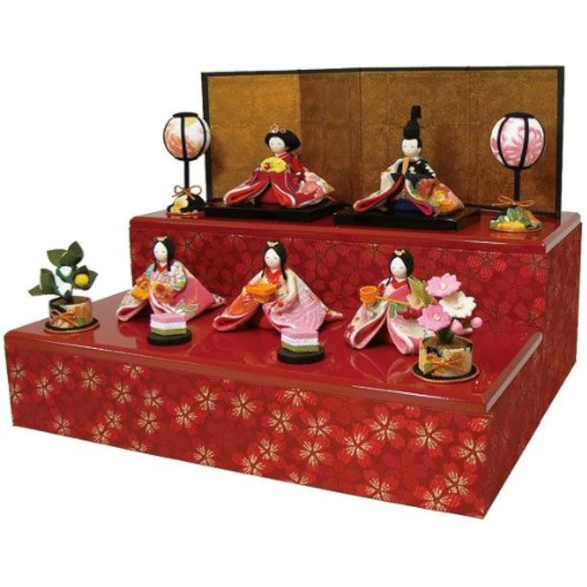 [Hina Dolls] [Storage] "Colorful Yuzen Hina Dolls, Set of 5" 1-622