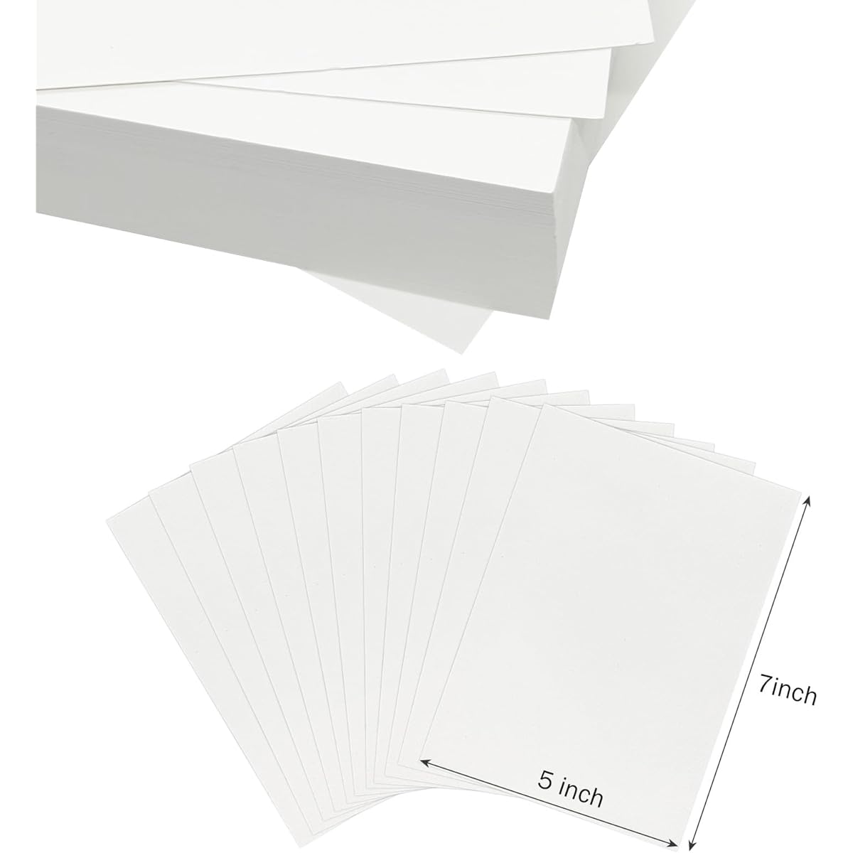 60 Sheets 140lb/300GSM White Cotton Watercolor Paper Bulk Buy Kids Watercolor Paper for Students and Adults Painting Artwork Drawing Supplies 5" x 7"