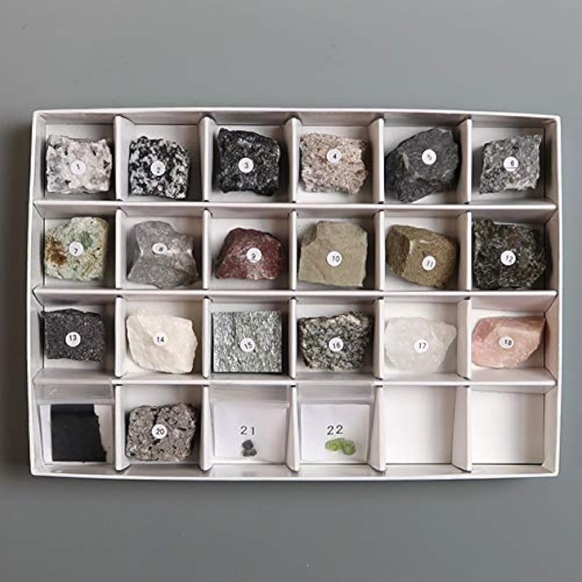 Tokyo Science 22 types of rock and rock-forming mineral specimens (with explanation and natural stones)