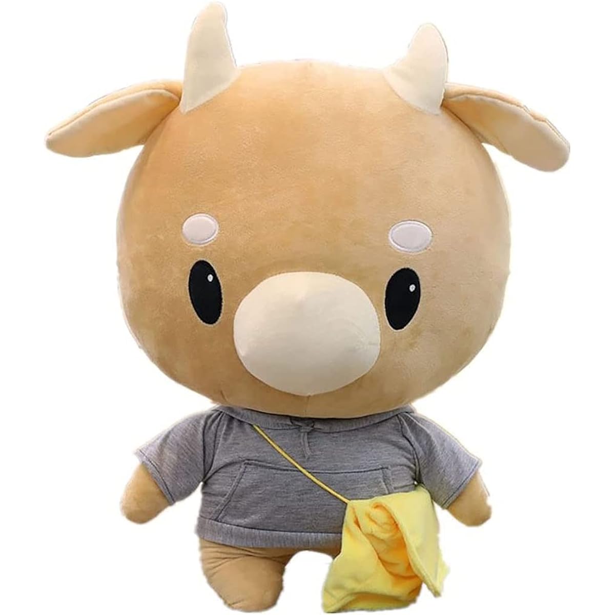 Plush Cow Body Pillow Cute Fluffy Squishy Fluffy Cute Cow Sewn Body Pillow Not Easily Deformed Cow Doll Pillow Healing Effect Gift Interior Figurine Toy Bedside Store Decoration Home Decoration Birthday/Valentine's Day/Children's Gift Gift for Her (80cm)