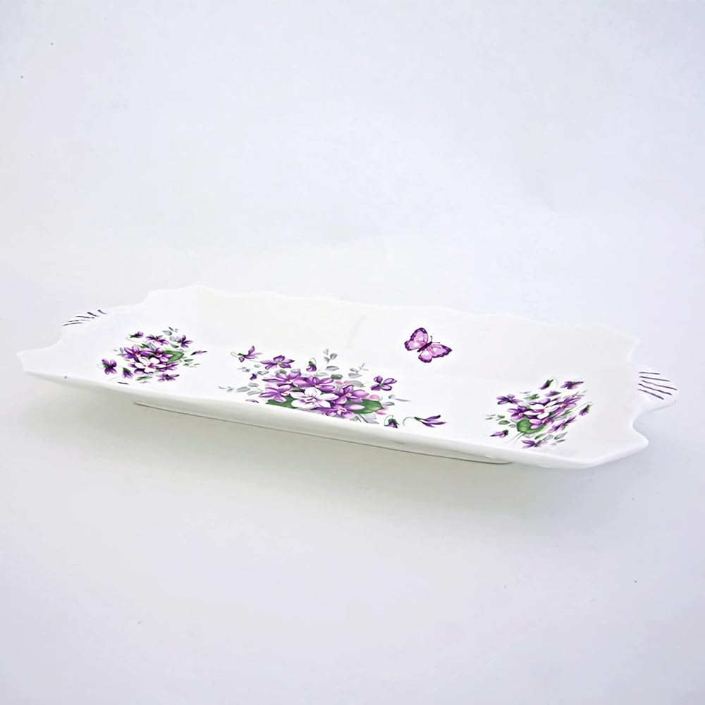 Aynsley English Violet Sandwich Tray Plate Approx. 31.5 x 15.5cm ENVI20647C