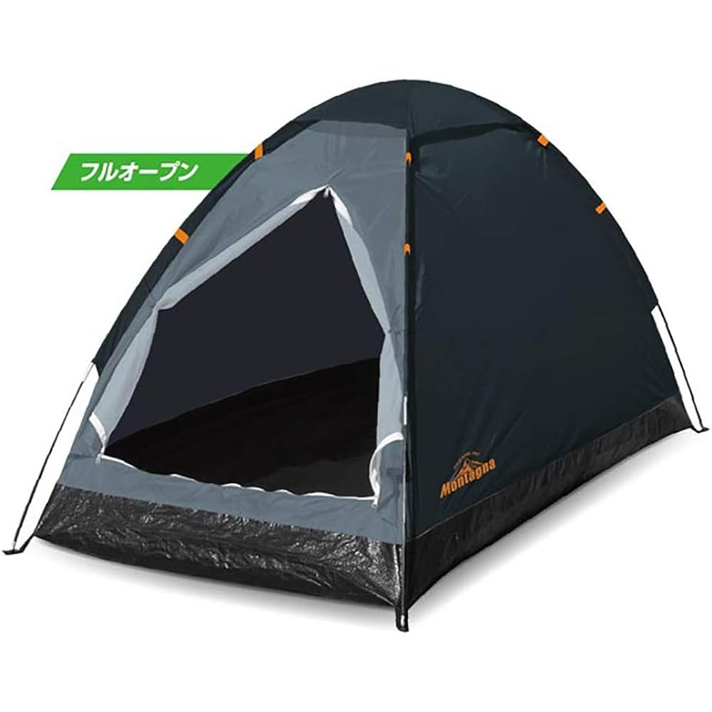 Hack Assembly Type Single Person Dome Tent Single Person Tent Easy to Assemble Compact Storage Bag Included Outdoor Camping Black Body: W95 x D195 x H90cm Package: W60 x D10 x H12cm
