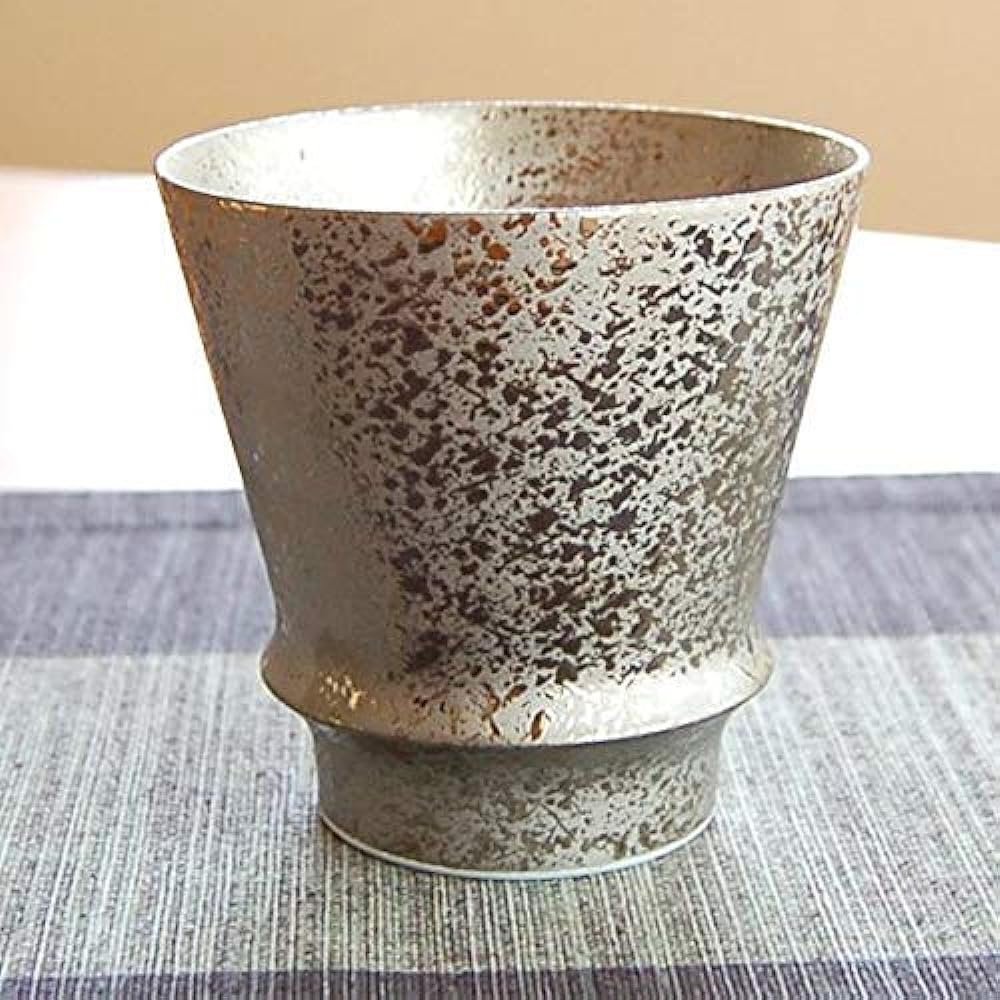 Retirement Celebration Present, Shochu Glass, Retirement Gift with Gratitude, Silver Color, Arita Ware, Made in Japan, For Gifts