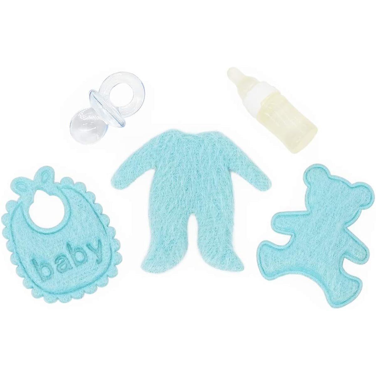 Odoria 1:12 Miniature 5PCS Baby Doll's Accessories Set Bib Pacifier Baby Bottle Dollhouse Decoration Accessories