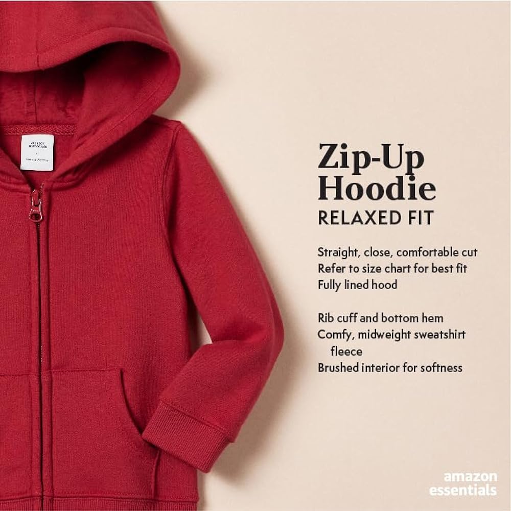 Hoodie Sweatshirt Zip Up Fleece Lined Toddler Girls