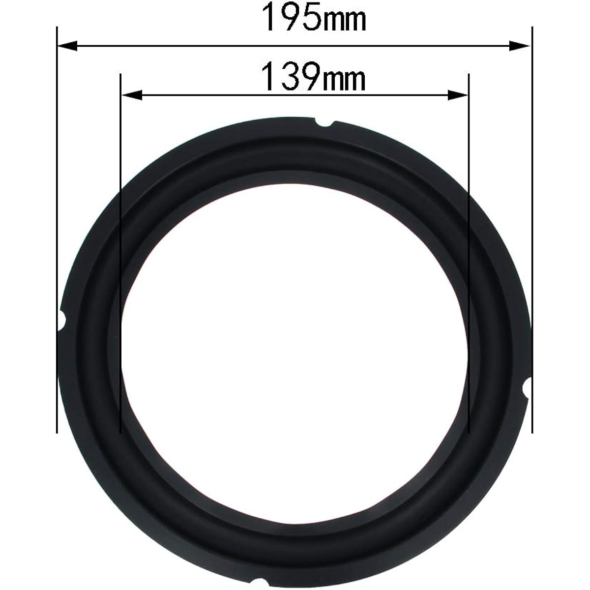 Fielect 2pcs 8" Black Notch Speaker Rubber Edge Surround Ring Replacement Parts for Speaker Repair and DIY