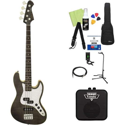 AriaPro2 STB-AE200 Bass Beginner 12-piece set [with mini amplifier] BKDM PJ type AriaPro2
