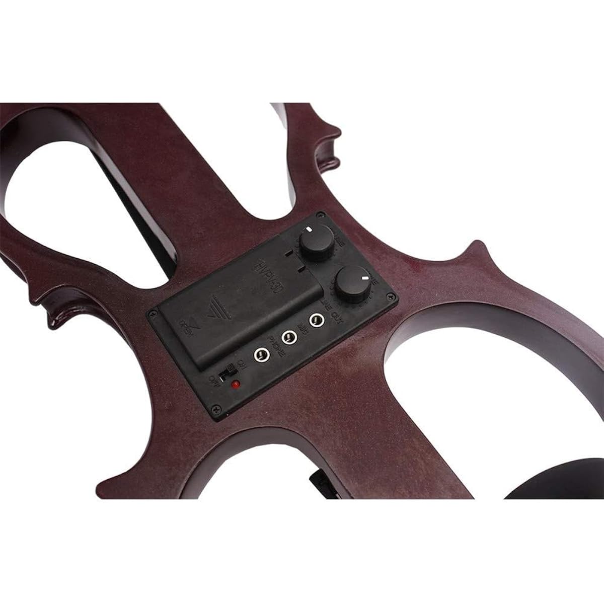 Violin 4/4 Wood Maple Electric Violin Fiddle String Instrument with Ebony Joint Cable Headphone Case (Color : Burgundy)