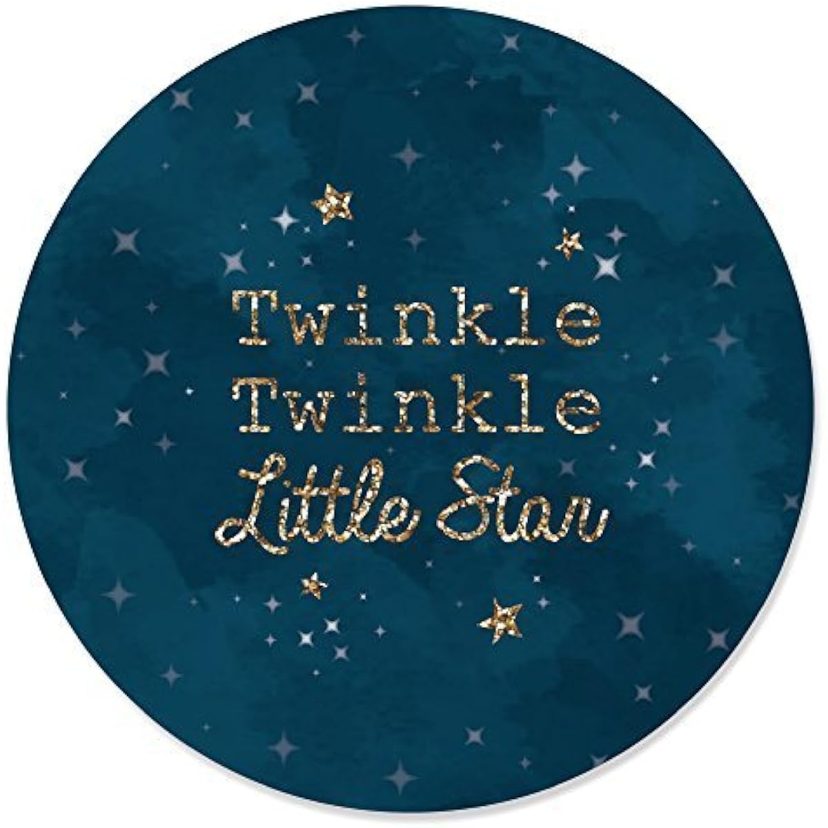 Big Dot of Happiness Twinkle Twinkle Little Star - Circle Sticker Labels for Baby Shower or Birthday Party - 24 Count