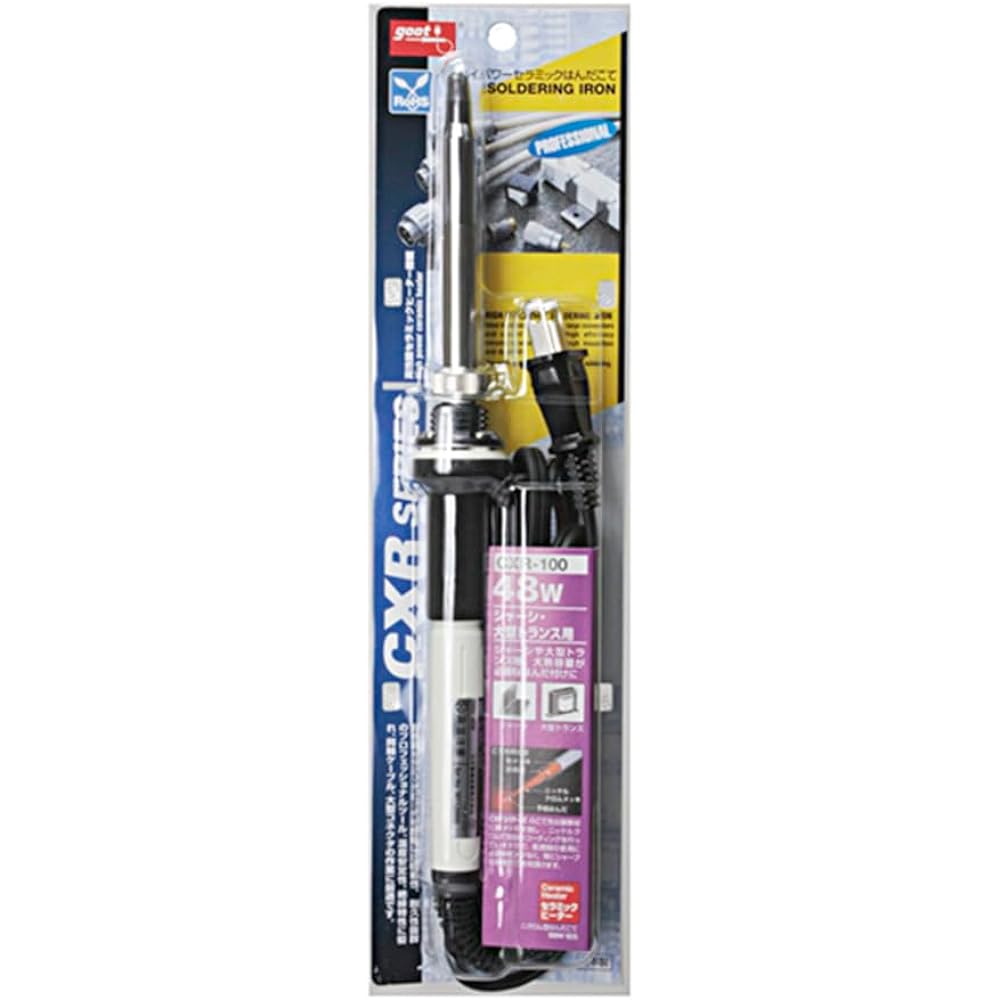 goot High Power Ceramic Soldering Iron 48W/510℃ [For Terminals and Connectors] [Large Heat Capacity Model] [Quick Heat Recovery] Soldering Soldering Iron CXR-100 Made in Japan