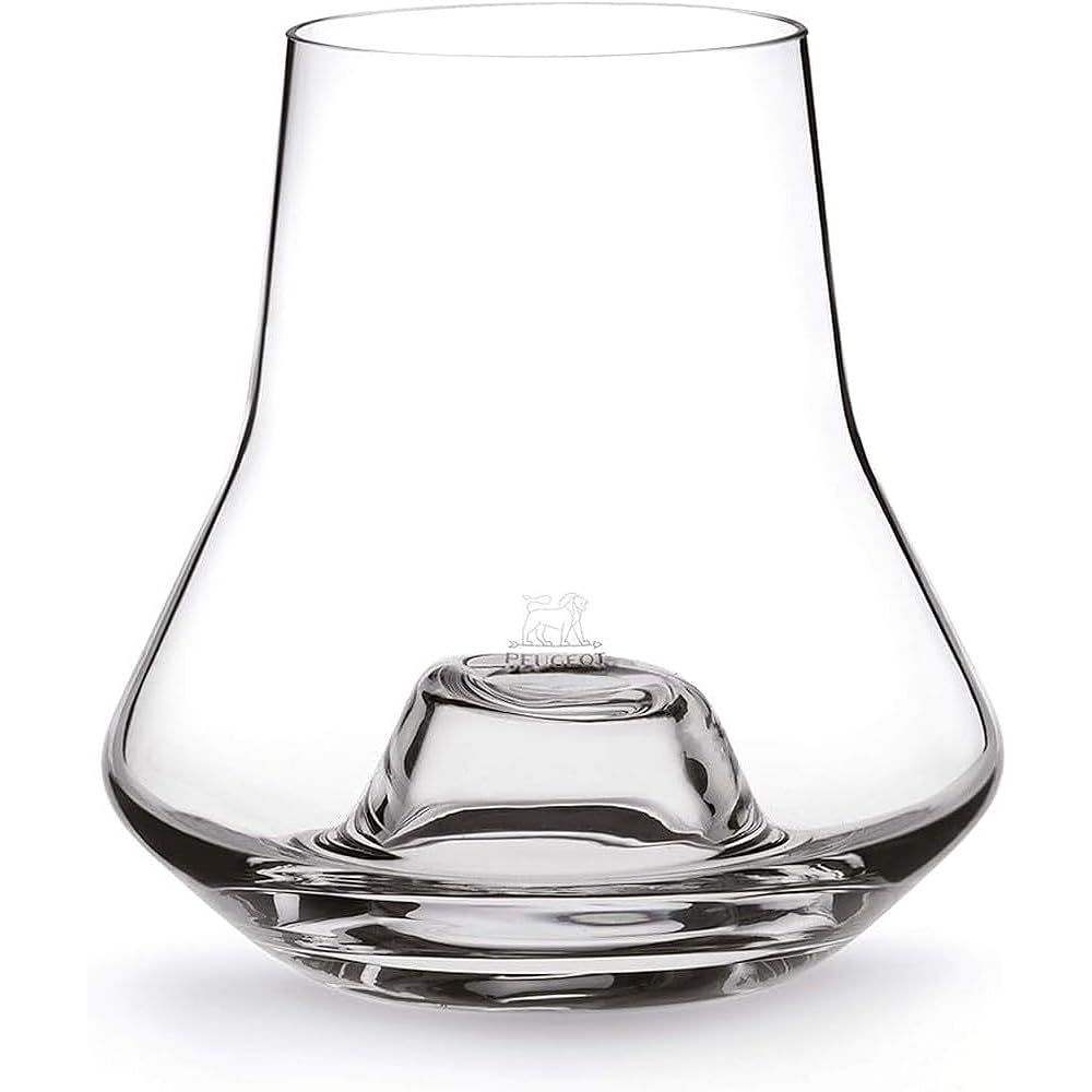 PEUGEOT Whiskey Tasting Glass Set Coaster Metal Base 350ml Ampit Wiable 266097