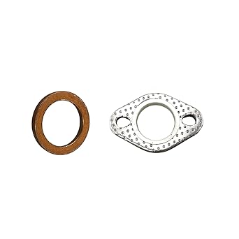 4pcs 27mm Graphite Gasket + 4pcs 30mm Orange Metal Gasket Compatible with GY6 / ATV/Scooter/Go Kart/Moped Engine Multilayer Exhaust Pipe Gasket