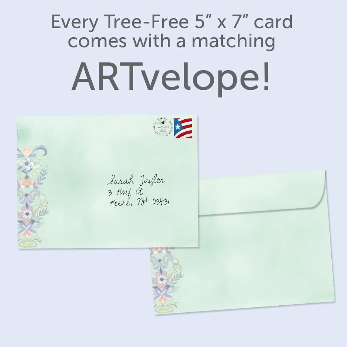 Tree-Free Greetings New Year Card with Matching Envelope, Eco-Friendly, Made in the USA, 100% Recycled Paper, 5 x 7 inches, New Year's Peace (GO65750)