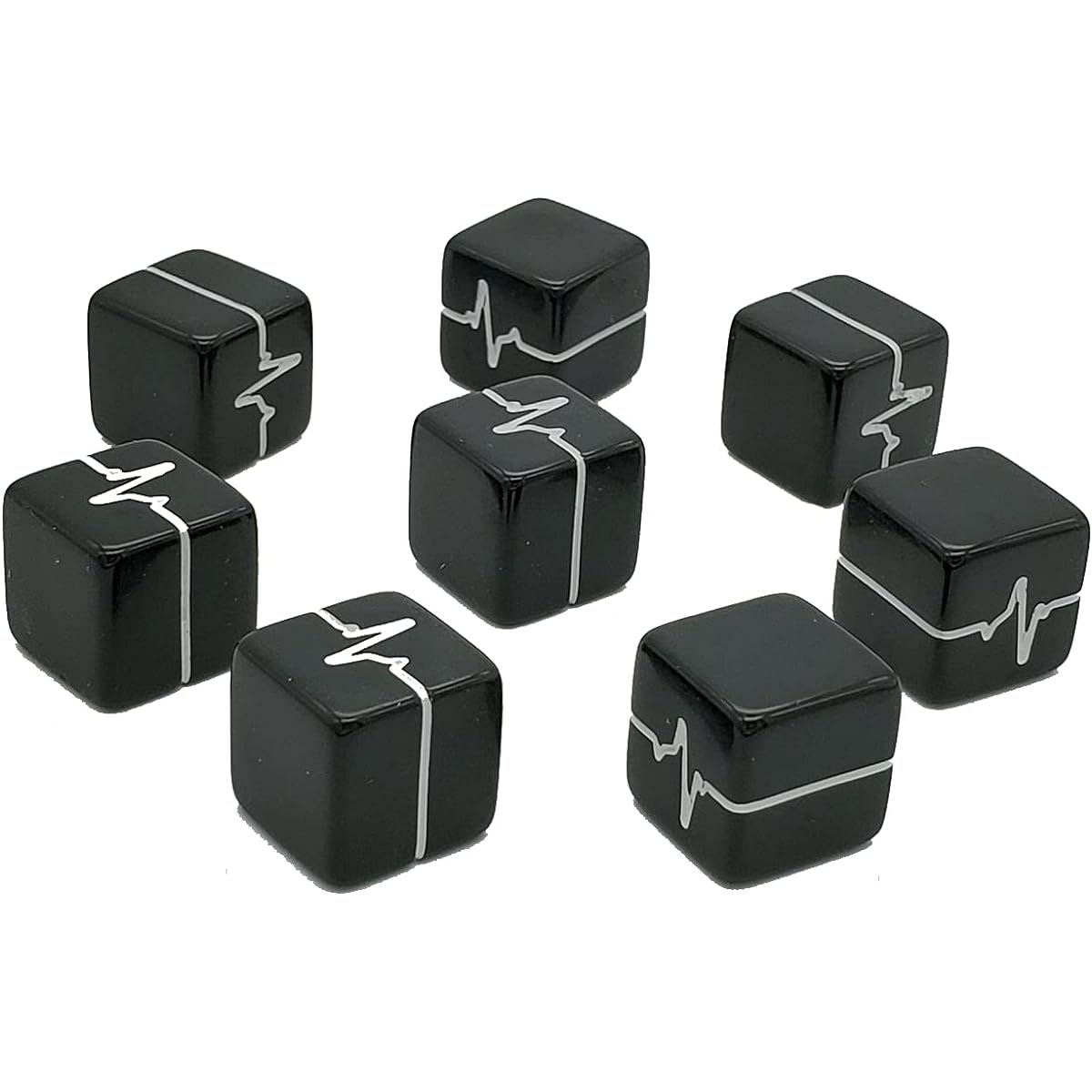 Impact! Miniature Human Pulse Fate/Fudge Dice - Set of 8 - Black