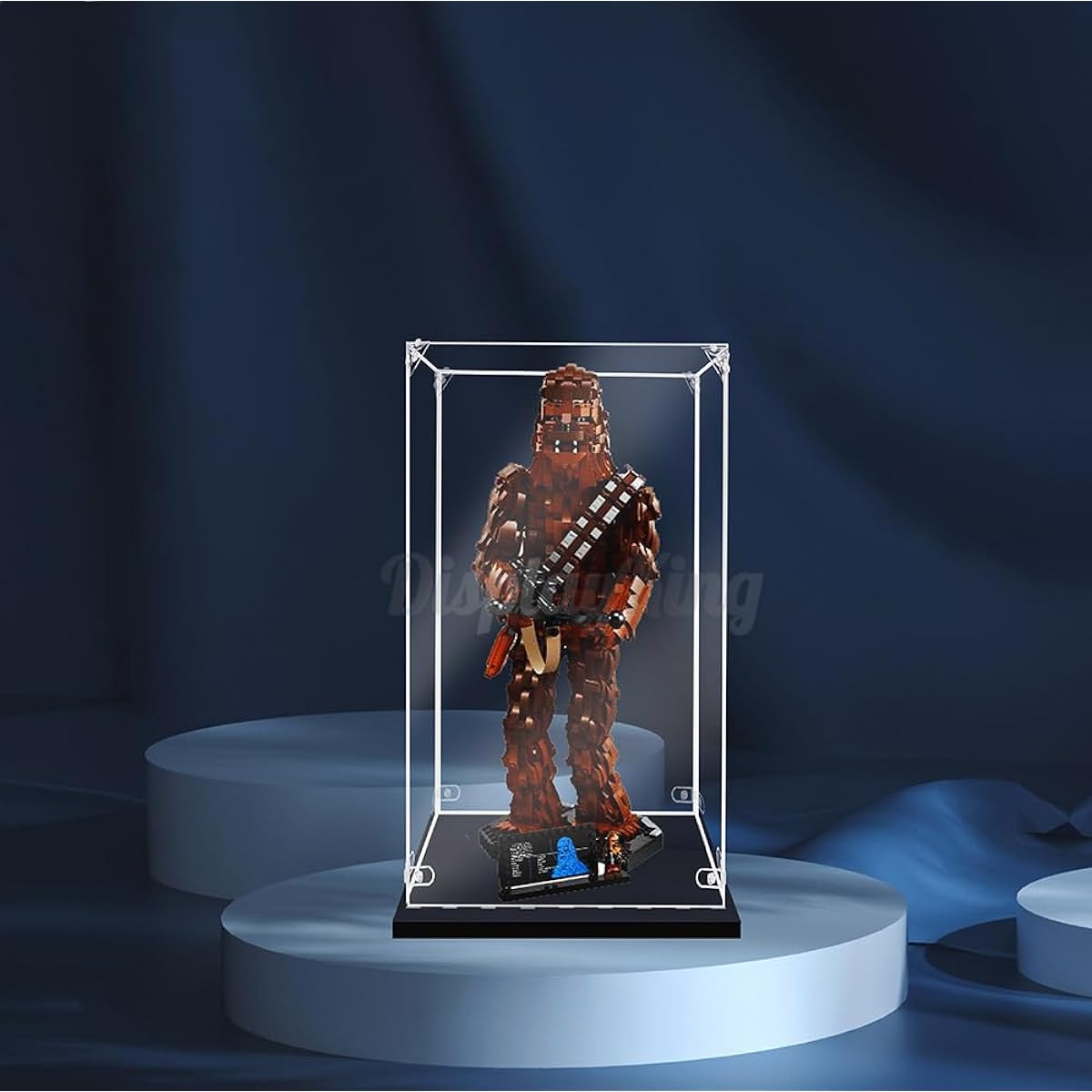 Acrylic Display Case for LEGO® Chewbacca 75371, 3mm Thick, Dust-Resistant, Crystal Clear, Screw-In Display Case (Logo Set Not Included) (No Background)