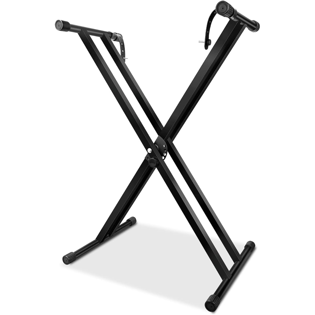 LETSROCK Adjustable Keyboard Stand Heavy Duty Double X Piano Stand with Lock Strap for 61 76 88 Keys