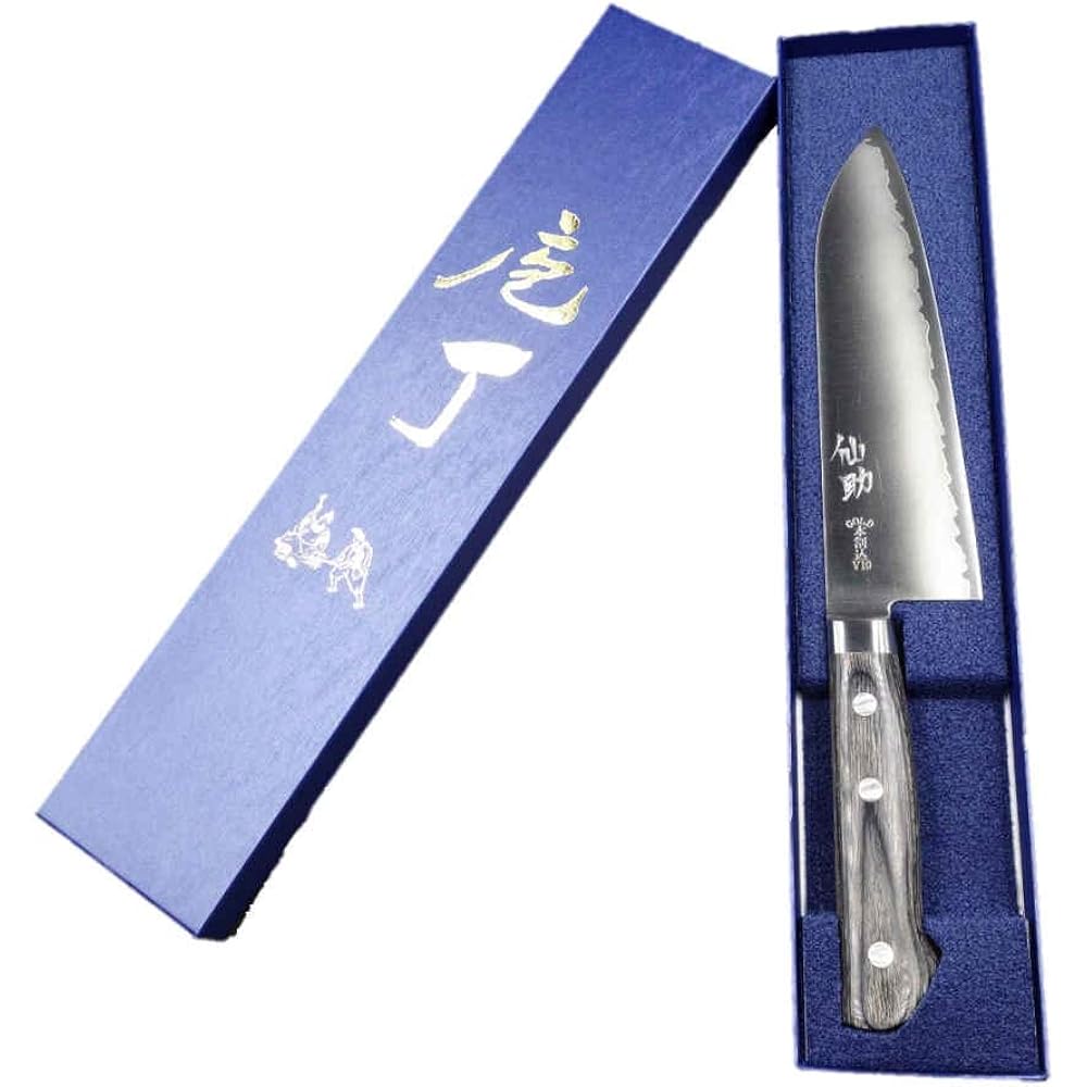 Sensuke Knife Santoku Knife VG10 165mm Gray Plywood Pattern