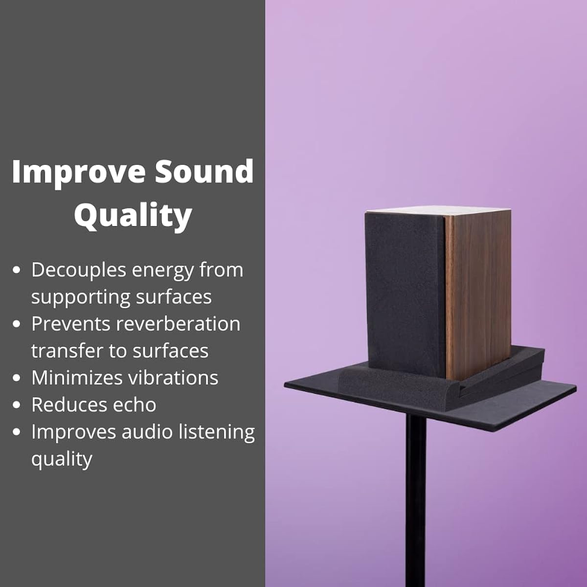TRUE NORTH Studio Monitor Isolation Pad Pair (5" Speaker Isolation Pad) - Studio Monitor Pad - Sound Pad - Bookshelf Speaker Pad Isolation Pad for Speakers Speaker Foam