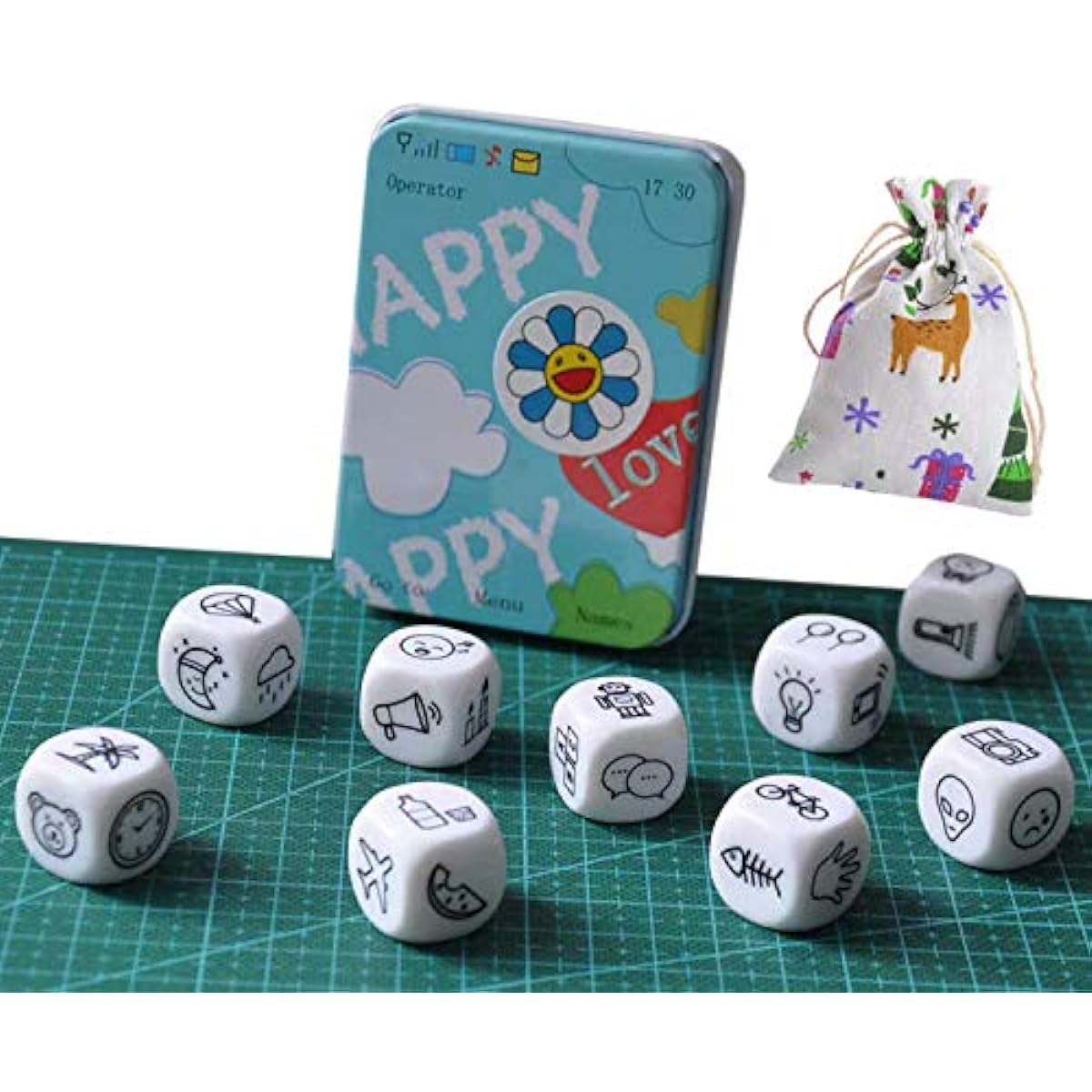 Happy Story Set of 9 Iron Cubes Storage Box Creative Game for Kids and Adults