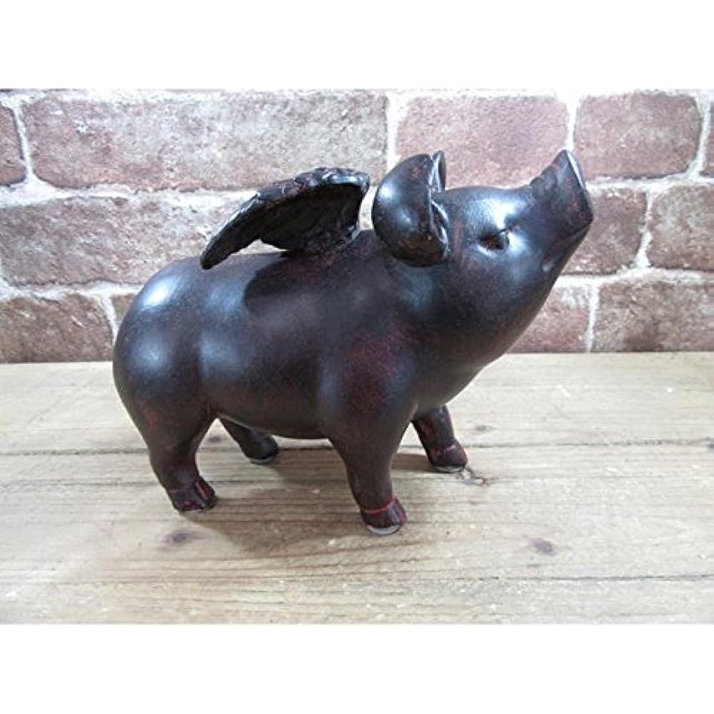 Toyo Sekisou Animal Ornament Angel (Pig) 11091 Approx. 18.5 x 8.5 x 14cm