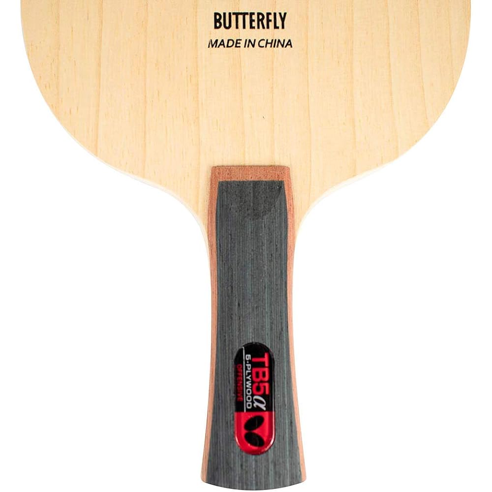 Butterfly Table Tennis Racket for Beginners TB5 Alpha Shakehand Attack 5 Pieces Plywood Flare 37001