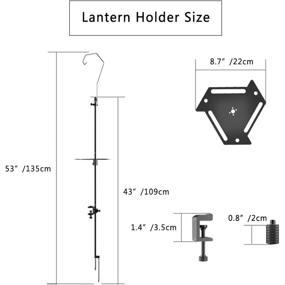 SoloWilder Camp Lamp Rack Aluminum Hanging Lantern Holder with Removable Lightweight Stand