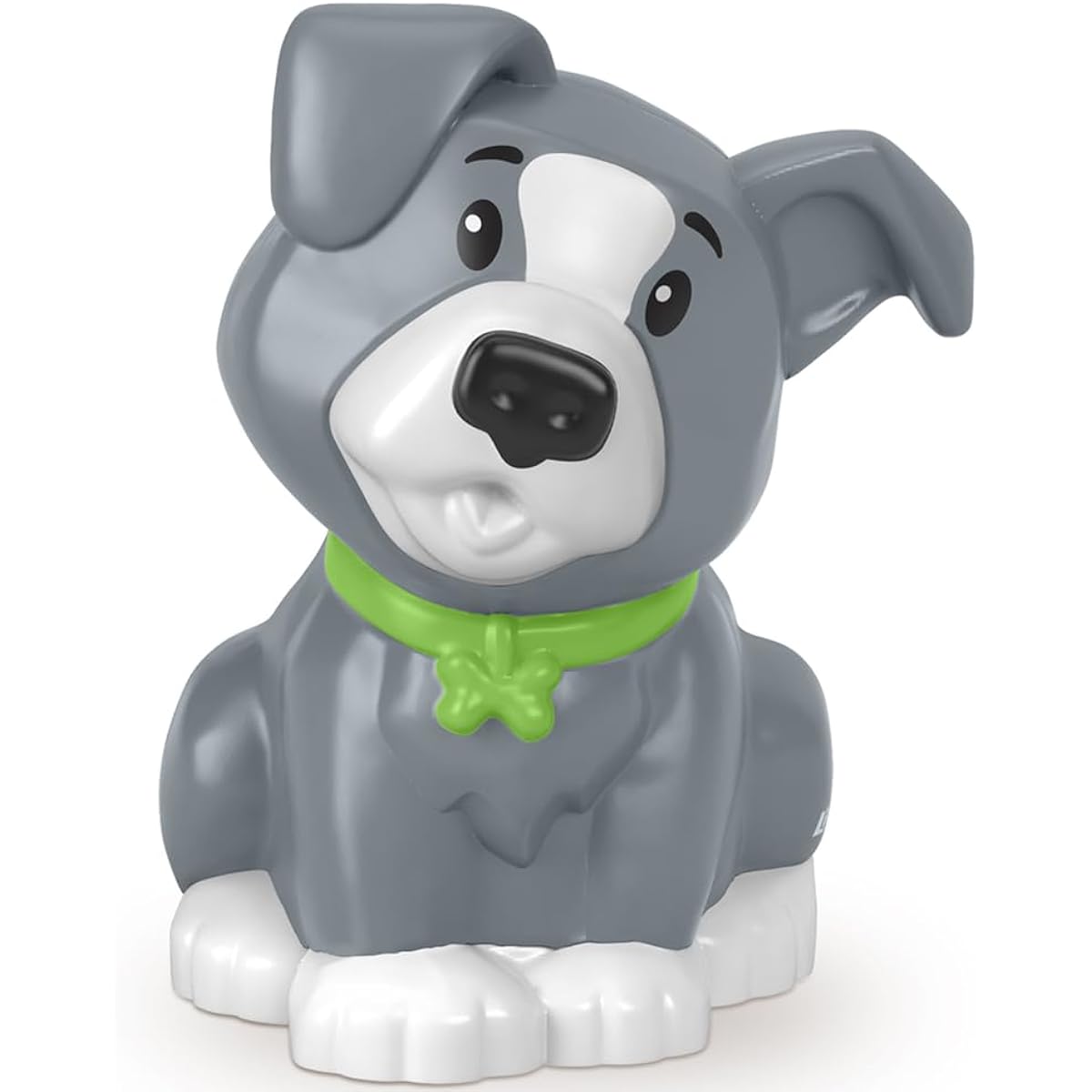Fisher-Price Little People Playset Replacement Part - HBW73 ~ Grey and White Dog Wearing a Green Collar ~ Perfect for your Little People Playset