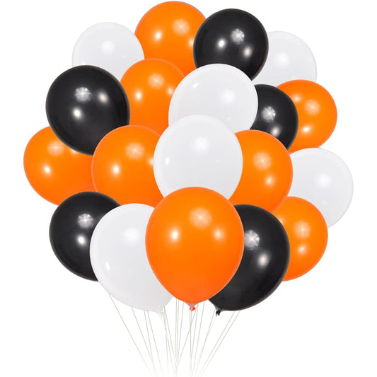 300 Pack White Black Orange Balloons 3 Colors 100pcs White Black Orange Matte Latex Balloons 12inch Various Party Balloons Arch Garland Balloon Decoration