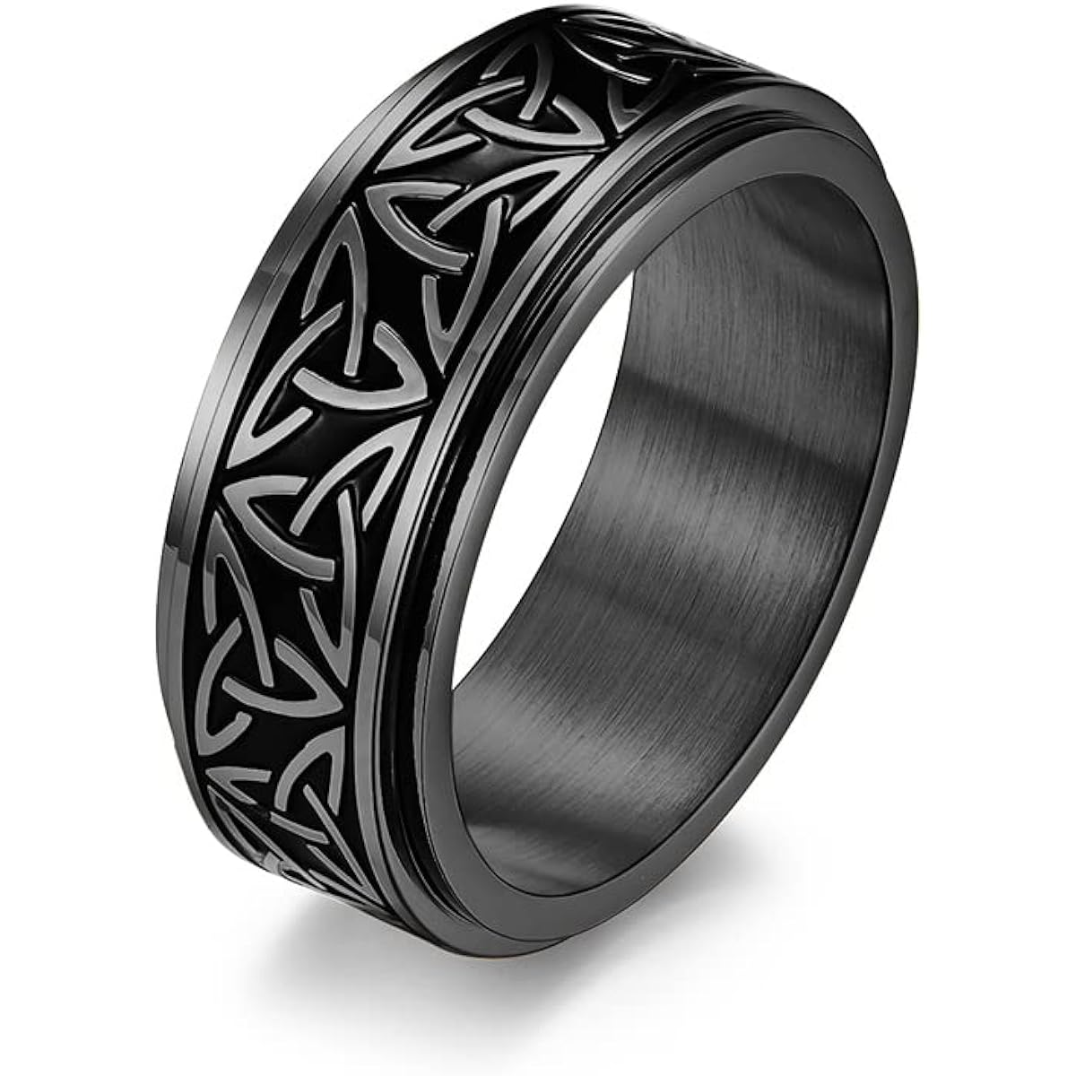 Palotay Fidget Ring for Anxiety, Men's Titanium Steel Spinner Celtic Knot Ring, Anxiety Relief Ring, Eternity Band Ring for Wedding Gift Jewelry
