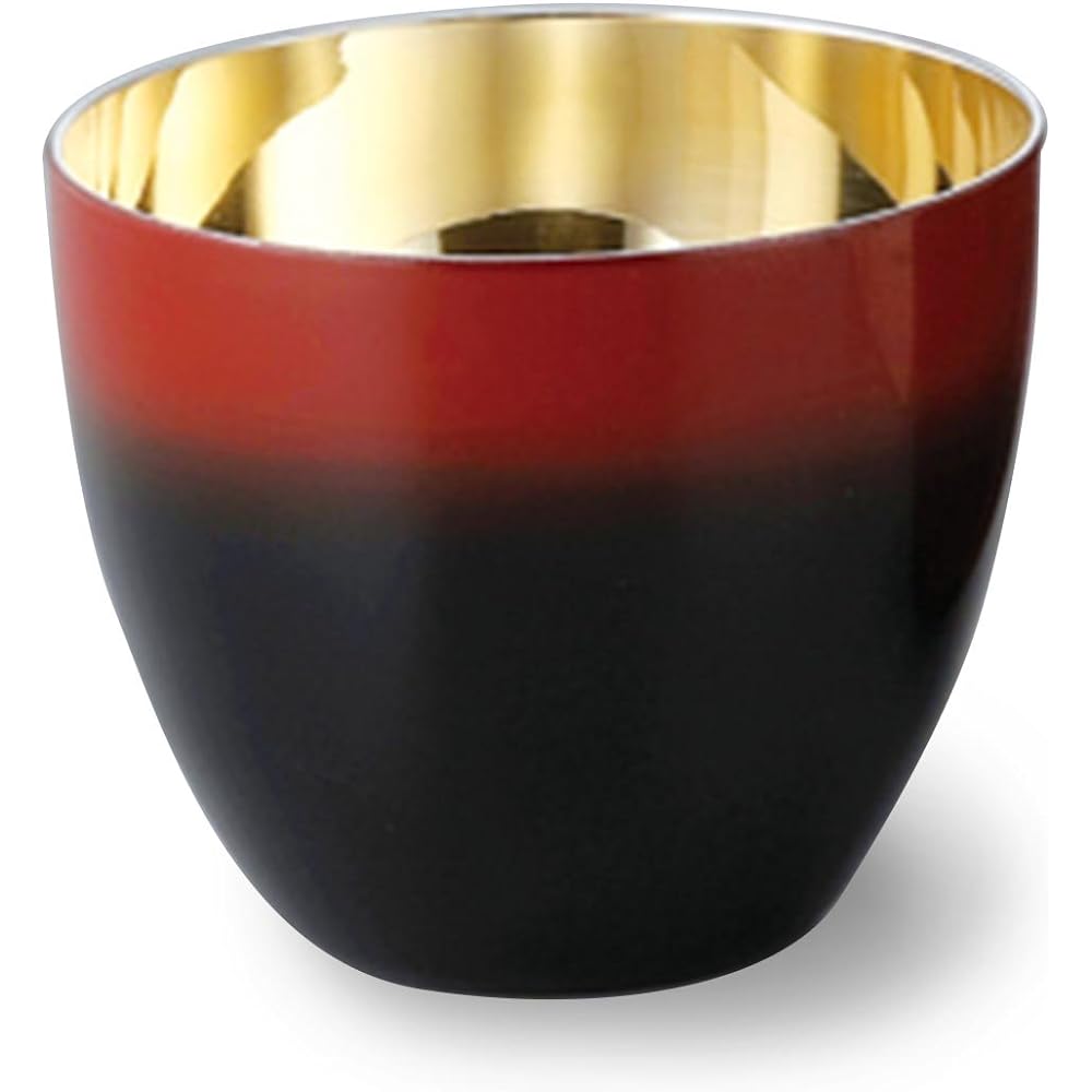 Asahi lacquered double layered sake cup black color SCW-GK601