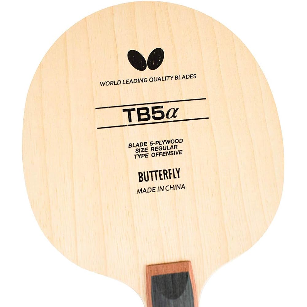 Butterfly Table Tennis Racket for Beginners TB5 Alpha Shakehand Attack 5 Pieces Plywood Flare 37001