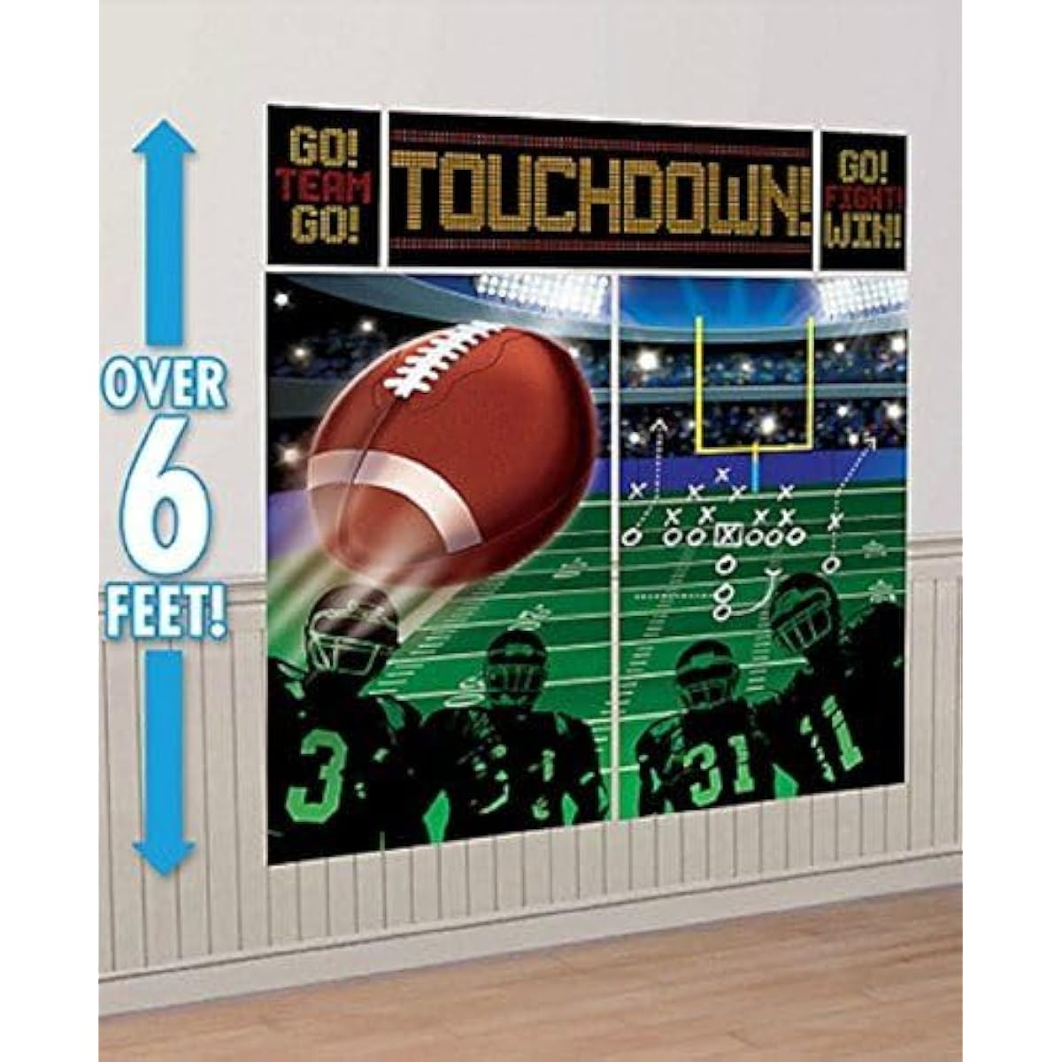 Football Decorations Backdrop Swirls and Table Cover Birthday Game Day Tailgate Party Supplies