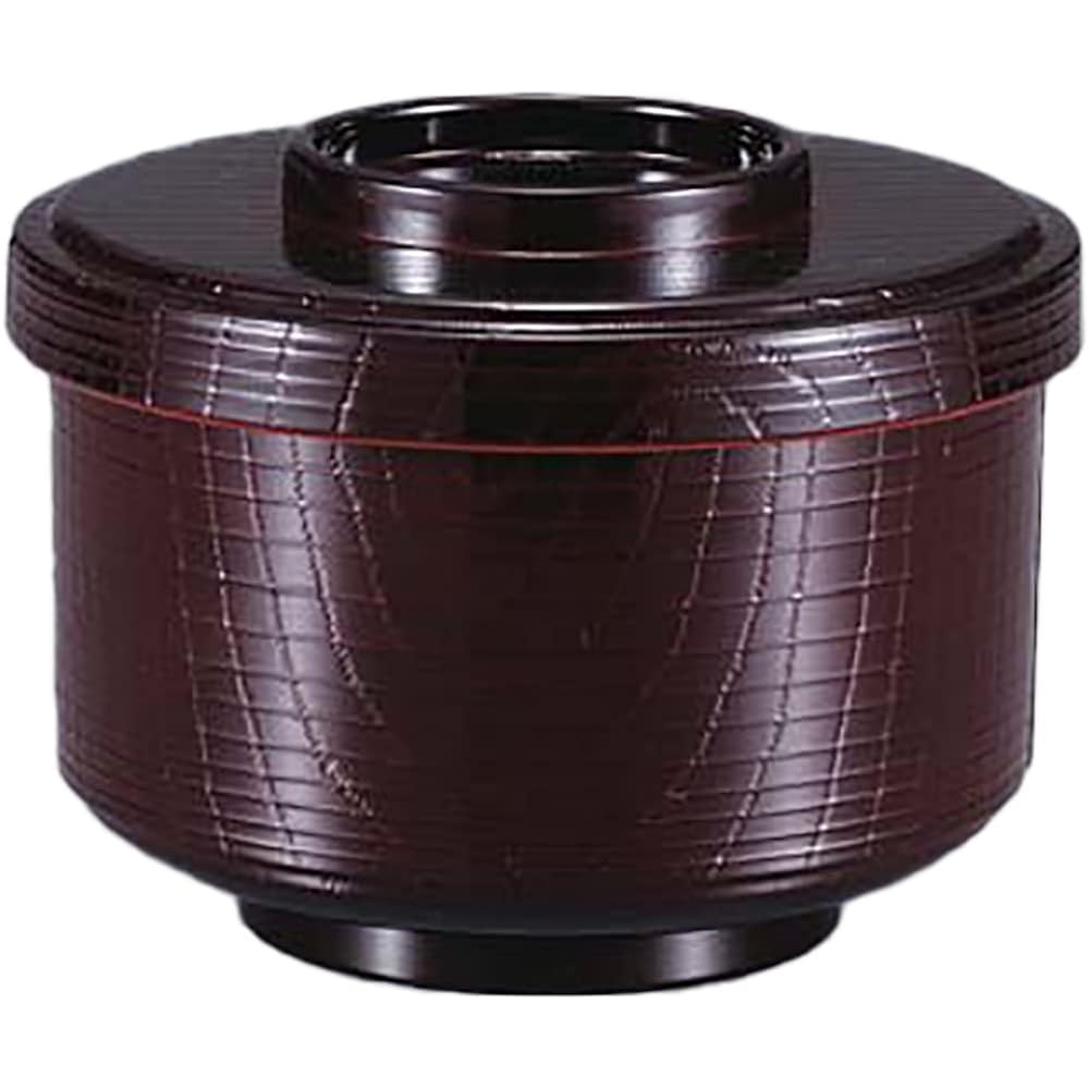 [Commercial Set] Fukui Craft Ohitsu Mini Straight Grain Wariko Made in Japan Tame (Inner Vermilion) (10 customers)