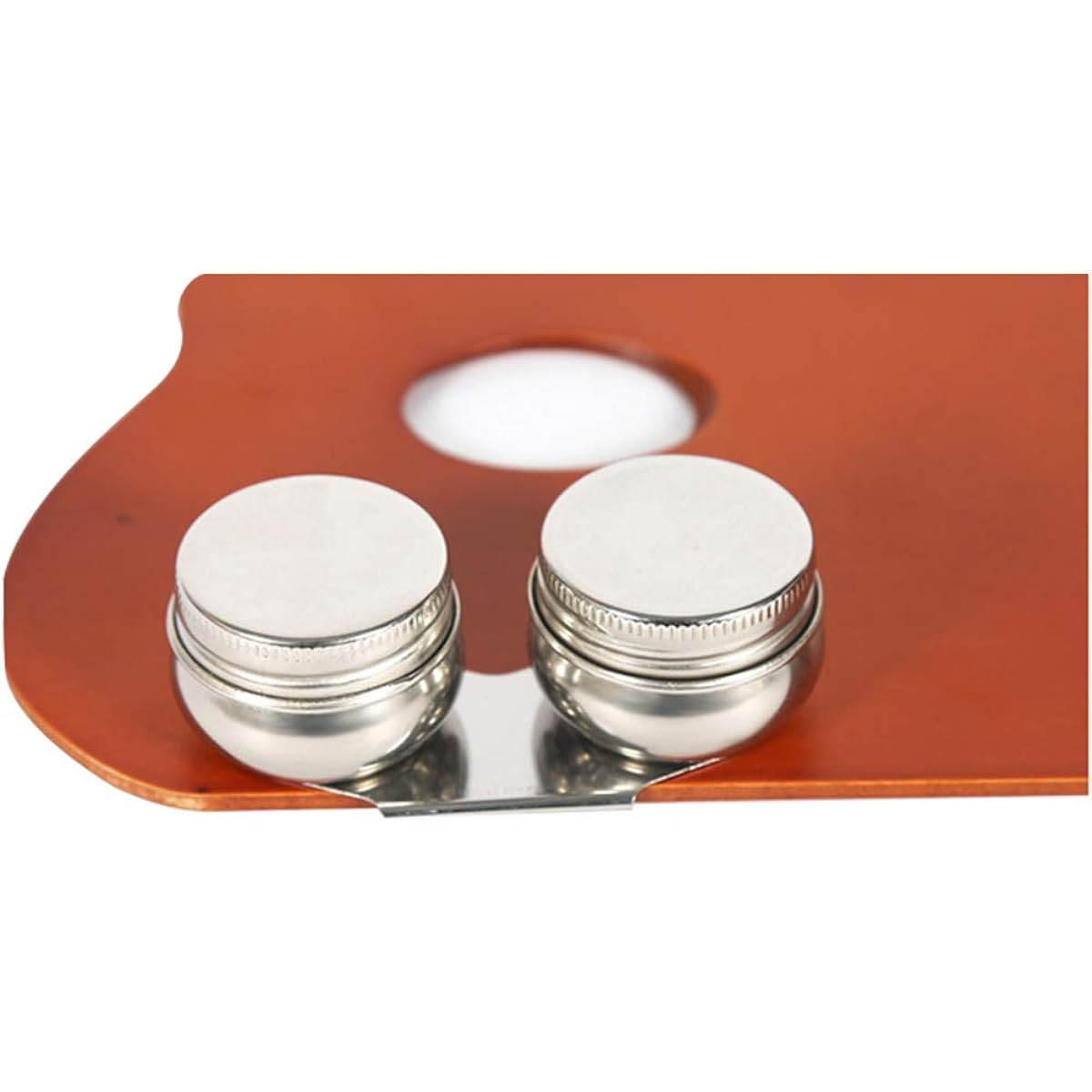 Stainless Steel Palette Cup Large Mouth Double Dipper Art Palette Clip Pot with Lid Travel Portable Paint Cleaning Container for Megilp Solvent Watercolor Gouache Acrylic Paint Oil Paint