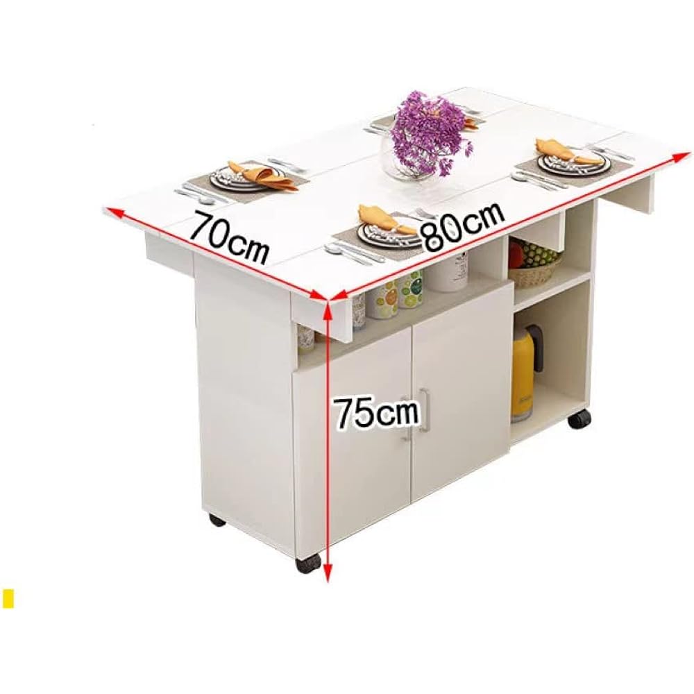 VEEZHA Counter Table Dining Table Kitchen Counter Storage Counter Table 80cm Butterfly Counter (White)