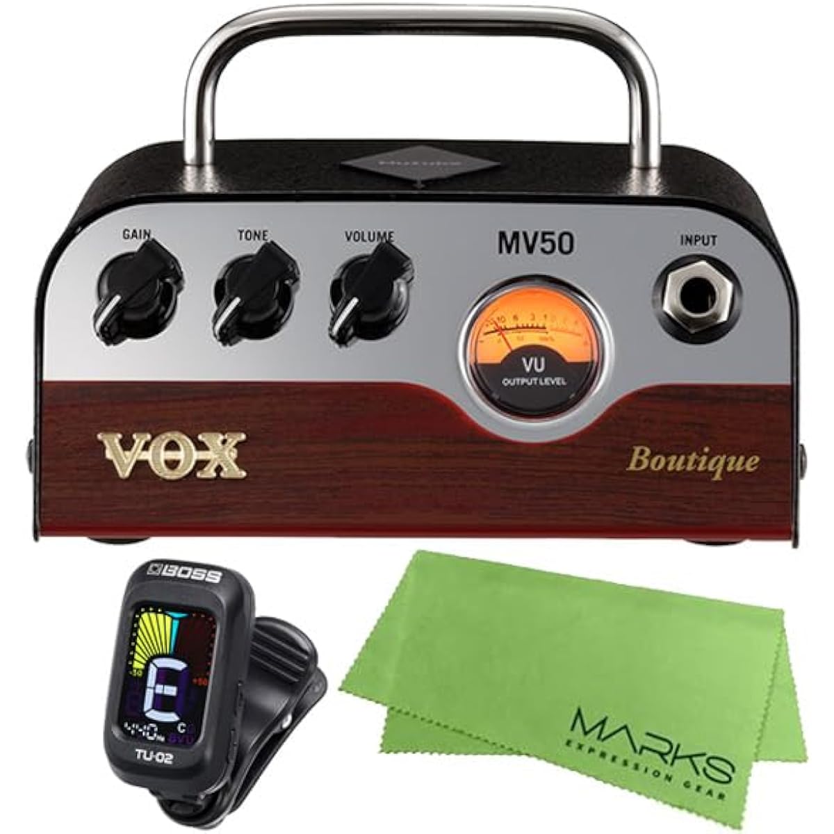 VOX MV50 Boutique [MV50-BQ] + BOSS Clip Tuner TU-02 Set [with Marks Cross]