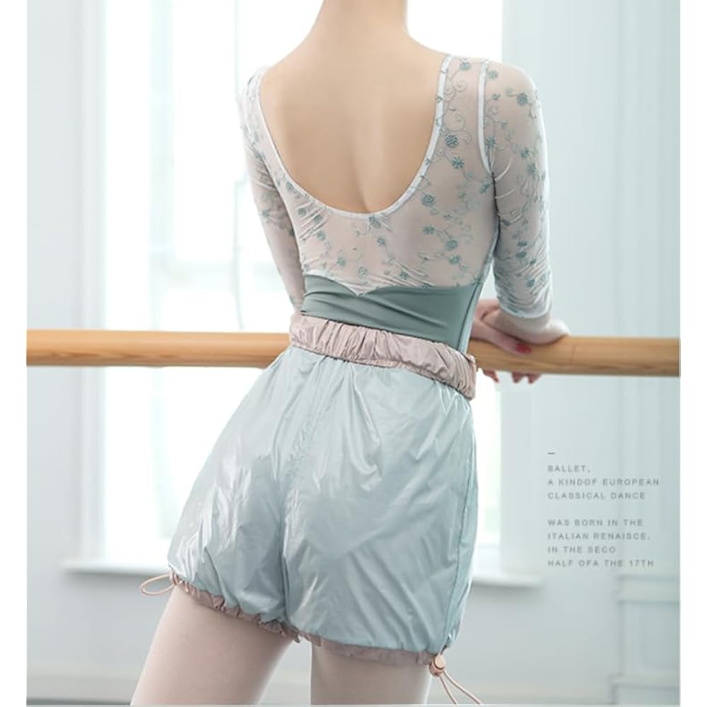 ProDance Pink Mint Long Sleeve Embroidery Cute Stylish Ballet Leotard PLL015M