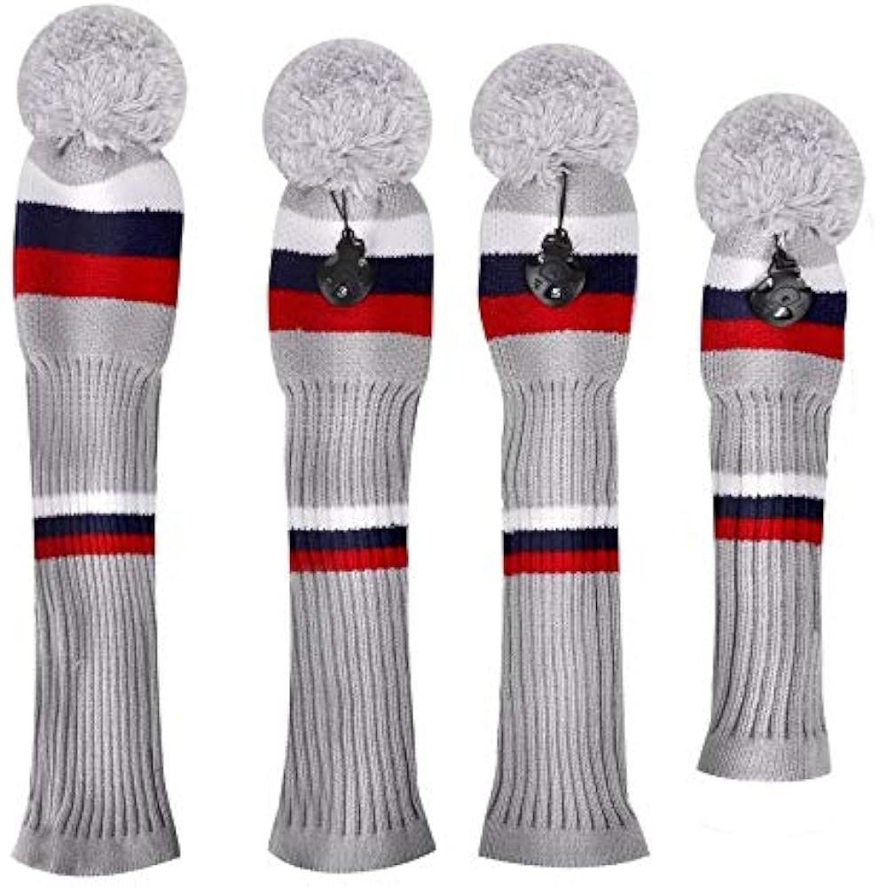 Golf cover head cover latest design 4-piece set driver cover wood cover 2-piece hybrid UT cover made of knit with conversion tag included