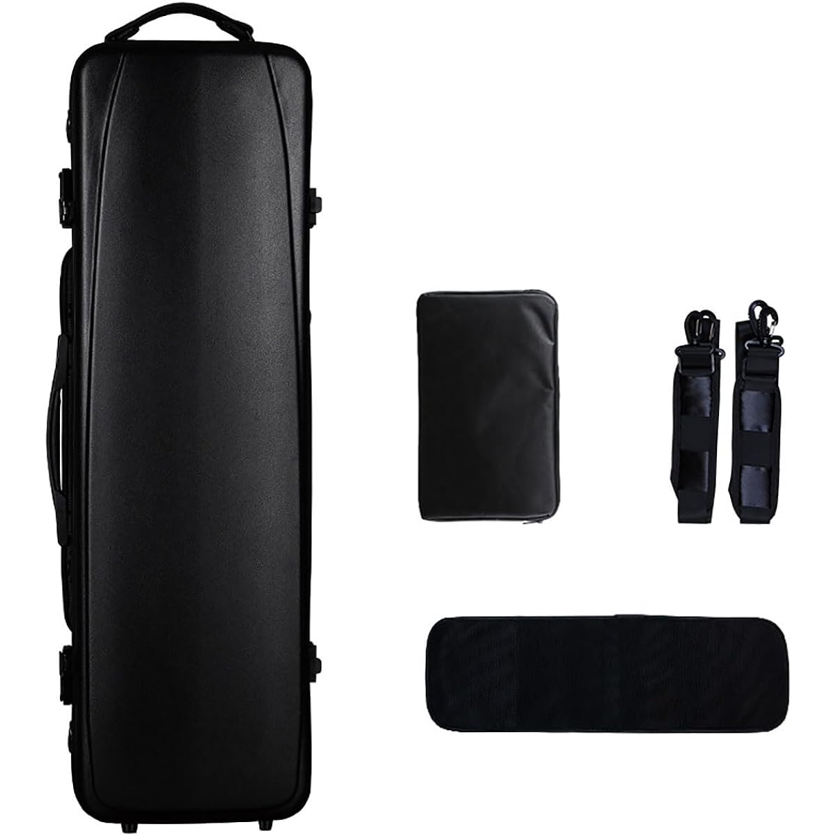 Violin Case Full Size 4/4 Carbon Fiber Fiberglass Rectangular Case Strong Light Shoulder Strap, Music Strap and Cover Included