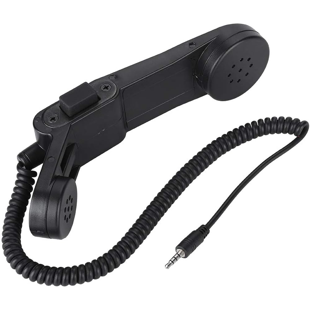 Radio Hand Microphone, Military Radio Handheld Handset Microphone Speaker 3.5mm Retro Telephone Handset Abu Black 3.5mm Plug Handheld Speaker Microphone HiFi Sound Shoulder Handheld Retro Telephone Handset