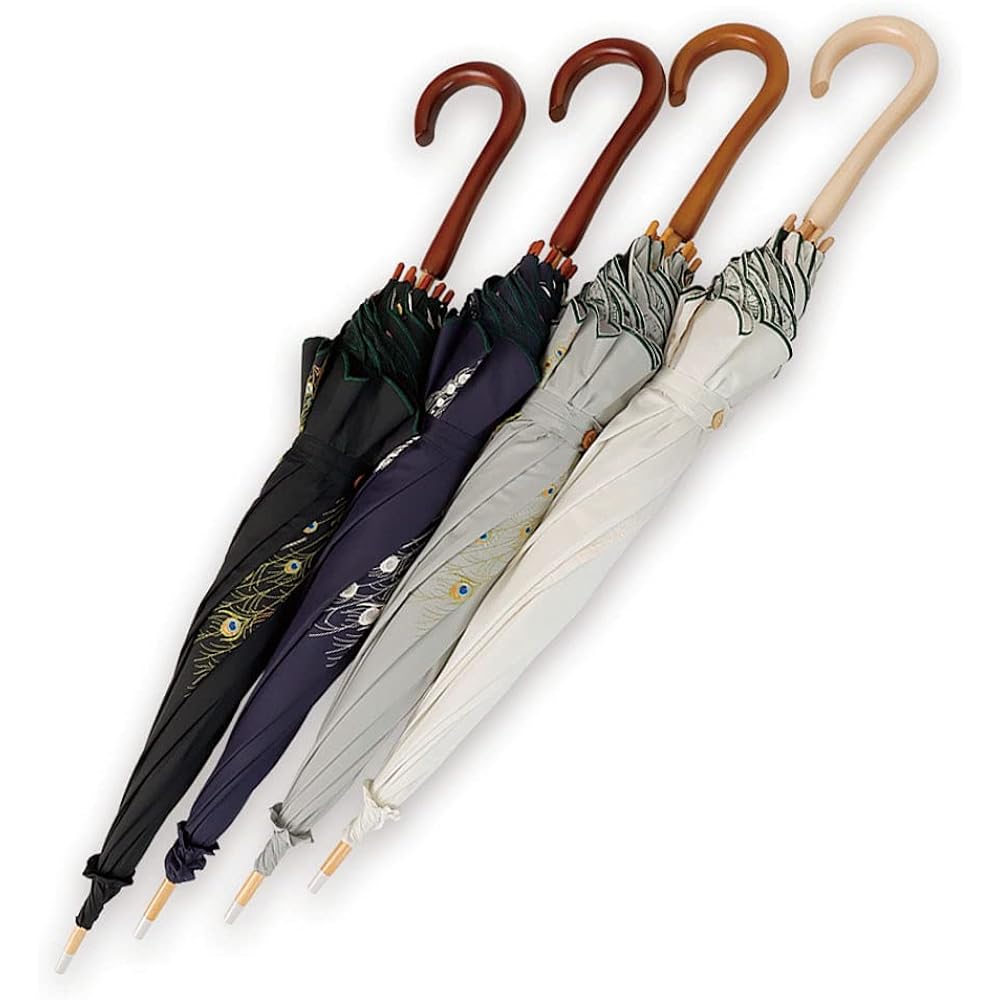 [Chinoiserie Modern] Parasol, For Both Sunny and Rainy Days, Actress Parasol, Long Parasol, Embroidery, Peacock, Completely Blackout, Heat Shielding, UV Protection, Covering, Cool, Special Double-layered, Fully Embroidered