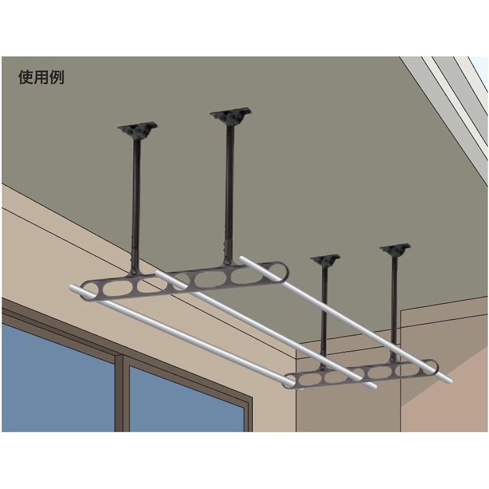 Kawaguchi Giken Eaves Clothesline Hoscreen ZP-104-LB Light Bronze, Set of 2