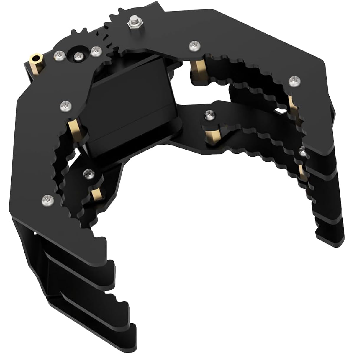 Mechanical Robot Claw Gripper Robot Arm Smart Robot DIY Robot Assembly Accessories Replacement Parts (with Black Mechanical Claw Servo)