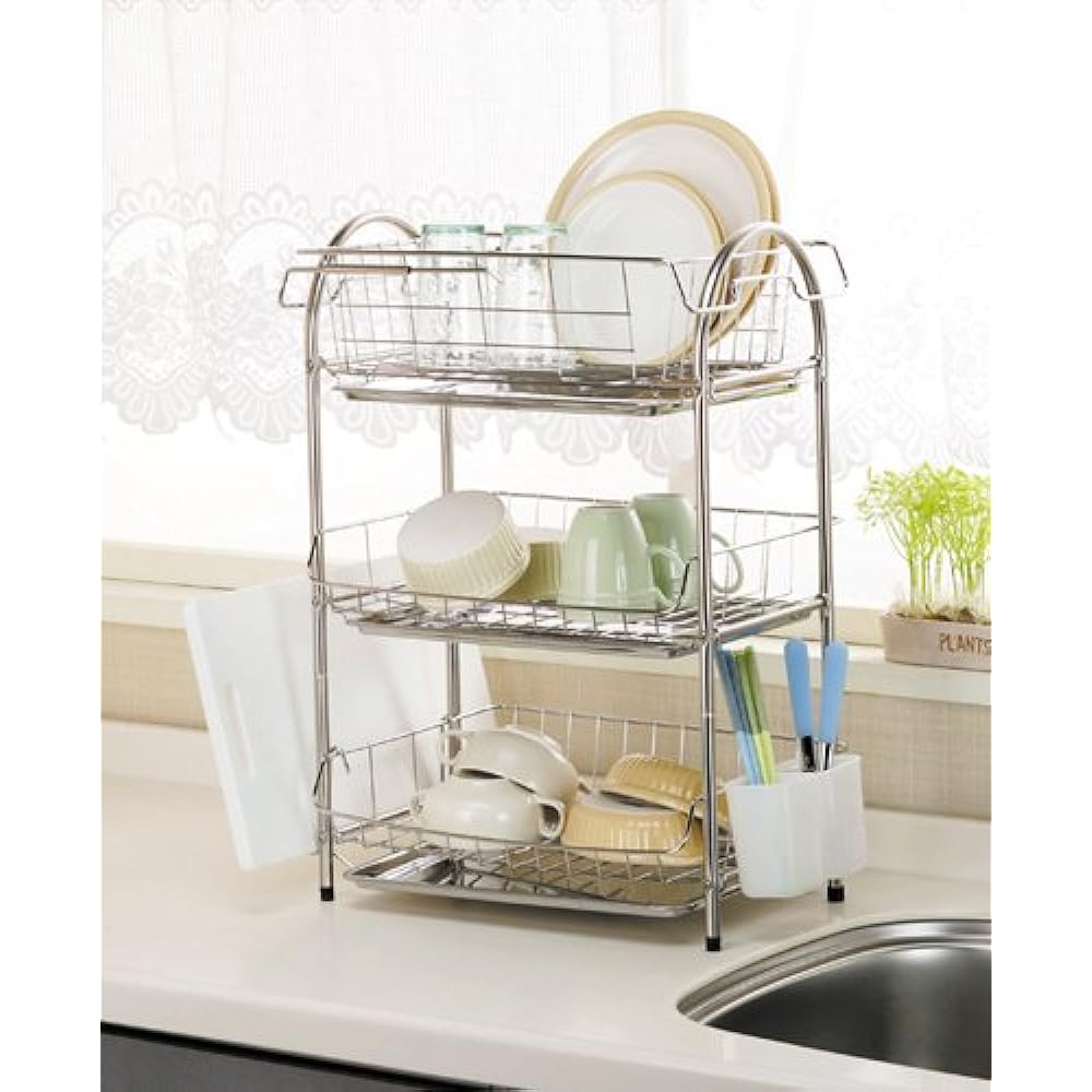 Pearl Metal Tableware Drainer Basket 3 Tiers Forel H-6142