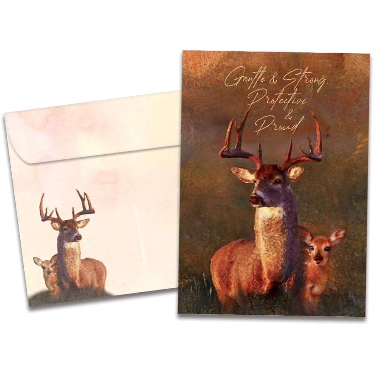 Tree-Free Greetings Birthday Cards with Matching Envelopes, Eco-Friendly, Made in the USA, 100% Recycled Paper, 5" x 7", Deer Quality (GO65473)